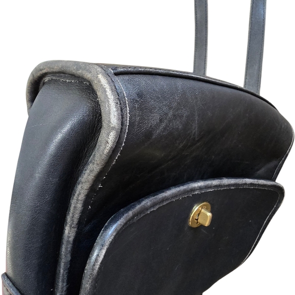 Coach Black Leather Crossbody Bag with Gold Accents - Picture 9 of 12